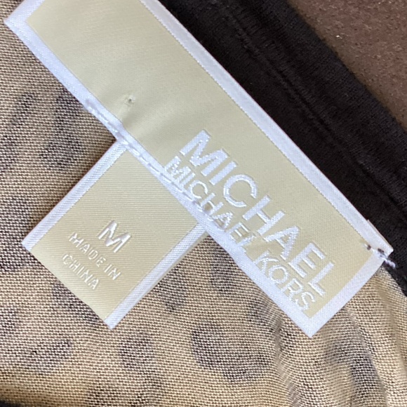 Michael Kors Long Sleeve Leopard Cheetah Print Top Chiffon Trim M - Picture 4 of 5